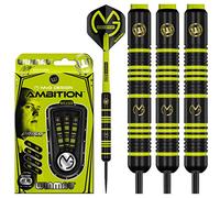 WINMAU Michael Van Gerwen MvG Ambition Jeu de fléchettes Steeltip en Laiton 22g avec Mega Standard Vols et Nylon Arbres (Tiges)