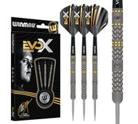 Winmau - Michael Van Gerwen MvG - EvoX 24g - 90% Professionnelle Tungstène Pointe en Acier Fléchettes Ensemble avec des ailettes et des tiges de fléchettes