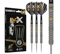 Winmau Fléchettes MvG EvoX 22,5 g 90% tungstène pointe acier avec ailettes et tiges