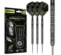 WINMAU Michael Van Gerwen MvG Signature Edition - 24 g - 90 % tungstène - Jeu de fléchettes professionnelles avec ailettes et tiges