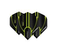 WINMAU MvG Michael Van Gerwen Prism Alpha Noir et Vert Vols de Fléchettes Extra Epais - 1 Set par Pack (3 Vols au Total)