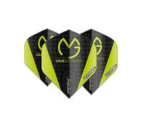 WINMAU MvG Michael Van Gerwen Prism Delta Noir et Vert Vols de Fléchettes Extra Epais - 1 Set par Pack (3 Vols au Total)