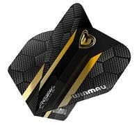 WINMAU Prism Alpha Black & Gold Hexagon Extra Thick Dart Flights - 1 Set per Pack (3 Flights in Total)