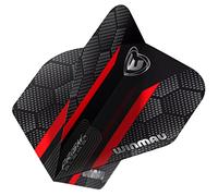 WINMAU Prism Alpha Black & Red Hexagon Extra Thick Dart Flights - 1 Set per Pack (3 Flights in Total)