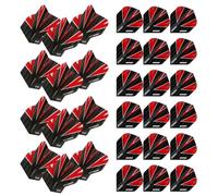 Winmau Prism Alpha Lot de 10 ailettes de fléchettes extra épaisses Noir/rouge
