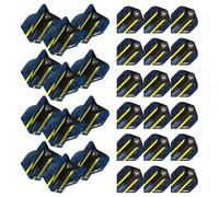 WINMAU Prism Alpha Lot de 10 ailettes de fléchettes hexagonales extra épaisses - 10 jeux par paquet (30 ailettes au total) (bleu et jaune)