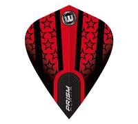 WINMAU Prism Alpha Lot de 3 ailettes de fléchettes en forme de cerf-volant Motif étoiles rouges et noires