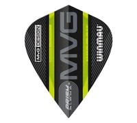 WINMAU Prism Alpha Michael van Gerwen MvG Ailettes noires et vertes en forme de cerf-volant - 1 jeu par paquet (3 ailettes au total)