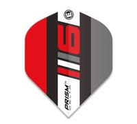 WINMAU Prism Delta Blade 6 Black, Grey & Red Extra Thick Dart Flights - 1 Set per Pack (3 Flights in Total)