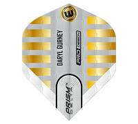 WINMAU Prism Delta Daryl Gurney Blanc et Or en Relief Vols de fléchettes - 1 Set par Pack (3 Vols au Total)