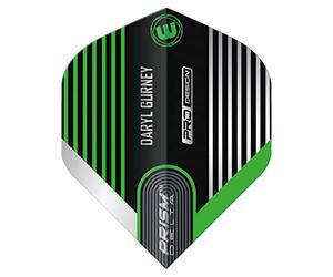 WINMAU Prism Delta Daryl Gurney Noir et Vert Vols de fléchettes - 1 Set par Pack (3 Vols au Total)