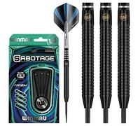 WINMAU Sabotage Onyx 22g Ensemble de Fléchettes en Tungstène avec Vols Prism et Arbres (Tiges)