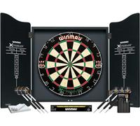 Winmau Set Cabinet de fléchettes + cible + 2 jeux de fléchettes + ligne de lancement etc.