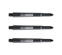 WINMAU Signature Nylon Noir et Argent MvG Conception Moyen Tiges de fléchettes - 1 Jeu par Paquet (3 Vols au Total)