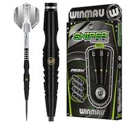 WINMAU Sniper Jeu de fléchettes Professionnelles en tungstène avec ailettes et tiges Noir 22 g