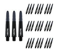 WINMAU Vecta Lot de 10 tiges de fléchettes courtes en polycarbonate Noir