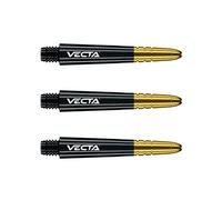 WINMAU Vecta Noir avec Or Courte Tiges de fléchettes (Shafts) - 1 Jeu par Paquet (3 Arbres au Total)