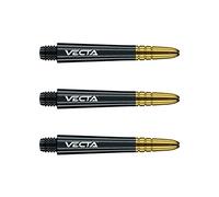 WINMAU Vecta Noir avec Or Intermédiaire Tiges de fléchettes (Shafts) - 1 Jeu par Paquet (3 Arbres au Total)