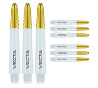 WINMAU Vecta Tiges de fléchettes en Polycarbonate - 1 Ensemble par Paquet (3 Fléchettes Tiges au Total) - Accessoires de fléchettes Professionnelles - Tiges intermédiaires Blanches et dorées