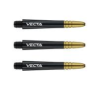 WINMAU Vecta Tiges de fléchettes en Polycarbonate - 1 Ensemble par Paquet (3 Fléchettes Tiges au Total) - Accessoires de fléchettes Professionnelles - Noir et Or Tiges Moyennes