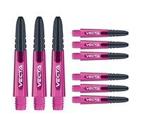 WINMAU Vecta Tiges de fléchettes en Polycarbonate - 1 Ensemble par Paquet (3 Fléchettes Tiges au Total) - Accessoires de fléchettes Professionnelles - Rose et Noir Tiges Courtes