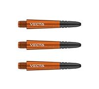 WINMAU Vecta Tiges de fléchettes en Polycarbonate - 1 Ensemble par Paquet (3 Fléchettes Tiges au Total) - Accessoires de fléchettes Professionnelles - Orange et Noir Tiges Courtes
