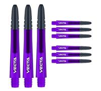 WINMAU Vecta Tiges de fléchettes en Polycarbonate - 1 Ensemble par Paquet (3 Fléchettes Tiges au Total) - Accessoires de fléchettes Professionnelles - Violet et Noir Tiges Moyennes