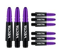 WINMAU Vecta Tiges de fléchettes en Polycarbonate - 1 Ensemble par Paquet (3 Fléchettes Tiges au Total) - Accessoires de fléchettes Professionnelles - Noir et Violet Tiges Courtes