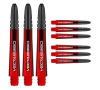 WINMAU Vecta Tiges de fléchettes en Polycarbonate - 1 Ensemble par Paquet (3 Fléchettes Tiges au Total) - Accessoires de fléchettes Professionnelles - Lame Rouge et noire360 Tiges intermédiaires