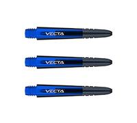 WINMAU Vecta Tiges de fléchettes en Polycarbonate - 1 Ensemble par Paquet (3 Fléchettes Tiges au Total) - Accessoires de fléchettes Professionnelles - Bleu et Noir Tiges Courtes