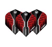 WINMAU Vols de fléchettes - Prism Delta Kairos Extra épais 100 Micron - 1 Ensemble par Paquet (3 Vols de fléchettes au Total) - Vols de fléchettes Noires et Rouges
