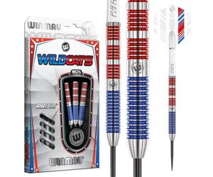 WINMAU - Wildcats Series - 90% Tungsten Darts - Professional Darts Set with Dart Flights and Shafts - Available in Soft Tip 18g and Steel Tip 21g, 22g, 23g, 24g, 25g & 26g