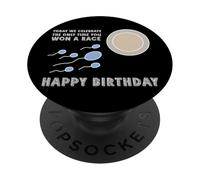 Winner Conception Race Victory Humour Funny Happy Birthday PopSockets PopGrip Adhésif