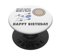 Winner Conception Race Victory Humour Funny Happy Birthday PopSockets PopGrip Adhésif