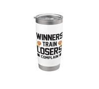 Winners Train Losers Complain Court Basketballer Gobelet isotherme en acier inoxydable double paroi