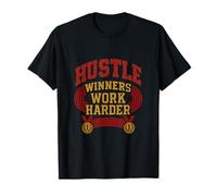 Winners Work Harder Hustle Varsity Lettrage graphique T-Shirt