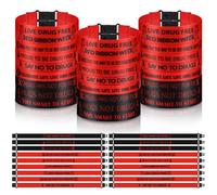 WinnerWhy Lot de 45 bracelets de sensibilisation à la semaine en ruban rouge en vrac pour dire non à la drogue, bracelets d'amitié unisexes en polyester pour événements anti-drogues, hommes et femmes