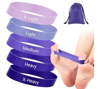 WinnerWhy Lot de 5 bandes d'étirement d'orteils pour correction d'oignons, écarteurs de gros orteil, bandes de résistance avec sac de transport pour homme et femme, alignement hallux valgus, exercice