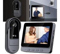 Winnes Sonnette sans Fil avec Camera Visiophone Bluetooth avec écran IPS de 4.3 Sonnette sans Fil Exterieur Etanche 170° Vision Nocturne interphone Portier Video Audio Bidirectionnel,Pas WiFi,Pas APP