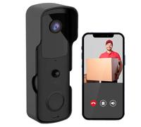 Winnes Sonnette sans Fil WiFi Exterieur 1080P IP65 étanche avec Camera 155° Grand Angle avec Vision Nocturne PIR détection de Mouvement Audio bidirectionnel pour Maison,Classe,Hôpital,Hôtel