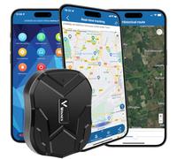 Winnes Traceur GPS sans ABO - Pour voiture - Longue durée de vie de 90 jours - Geofencing en veille - Plusieurs alarmes - Magnétique et étanche - Avec application gratuite - 5000 mAh