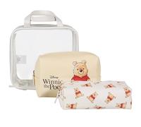 Winnie l'ourson Disney Ensemble de Trousses de Toilette de Voyage à Fermeture éclair, 3 pièces, différentes Tailles, Beige (Winnie The Pooh)