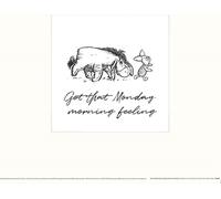 Winnie l'ourson - imprimé "Got That Monday Morning Feeling" PM4933 (30 cm x 30 cm) (Weiß/Schwarz)