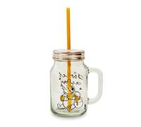 Winnie l'ourson Sweet as Can Bee Bocal en verre avec couvercle et paille 600 ml