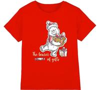 Winnie l'ourson - "The Bearer Of Christmas Gifts" T-shirt pour enfants TV3528 (128) (Rouge)