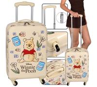 Winnie l'ourson Valise de voyage crème à coque rigide, valise cabine à roulettes, bagage à main 54x35x20cm