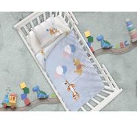 Winnie Ourson Tigrou Housse de Couette Bébé 100x140 + Taie 40x60 Coton Bleu