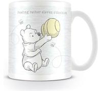 Winnie the Pooh - Tasse à café "Eleven O'Clockish" PM3074 (Taille unique) (Noir/Blanc/Jaune)