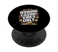 Winning Casino Vibes Only Bold Casino Poker Slogan PopSockets PopGrip Adhésif