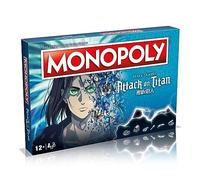 Winning Moves Attaque sur Titan : le jeu de société Monopoly « The Last Seasons » - Achetez Eren Jaeger, Colossal Titan, Gabi Braun et Yelena et agissez votre chemin vers le succès